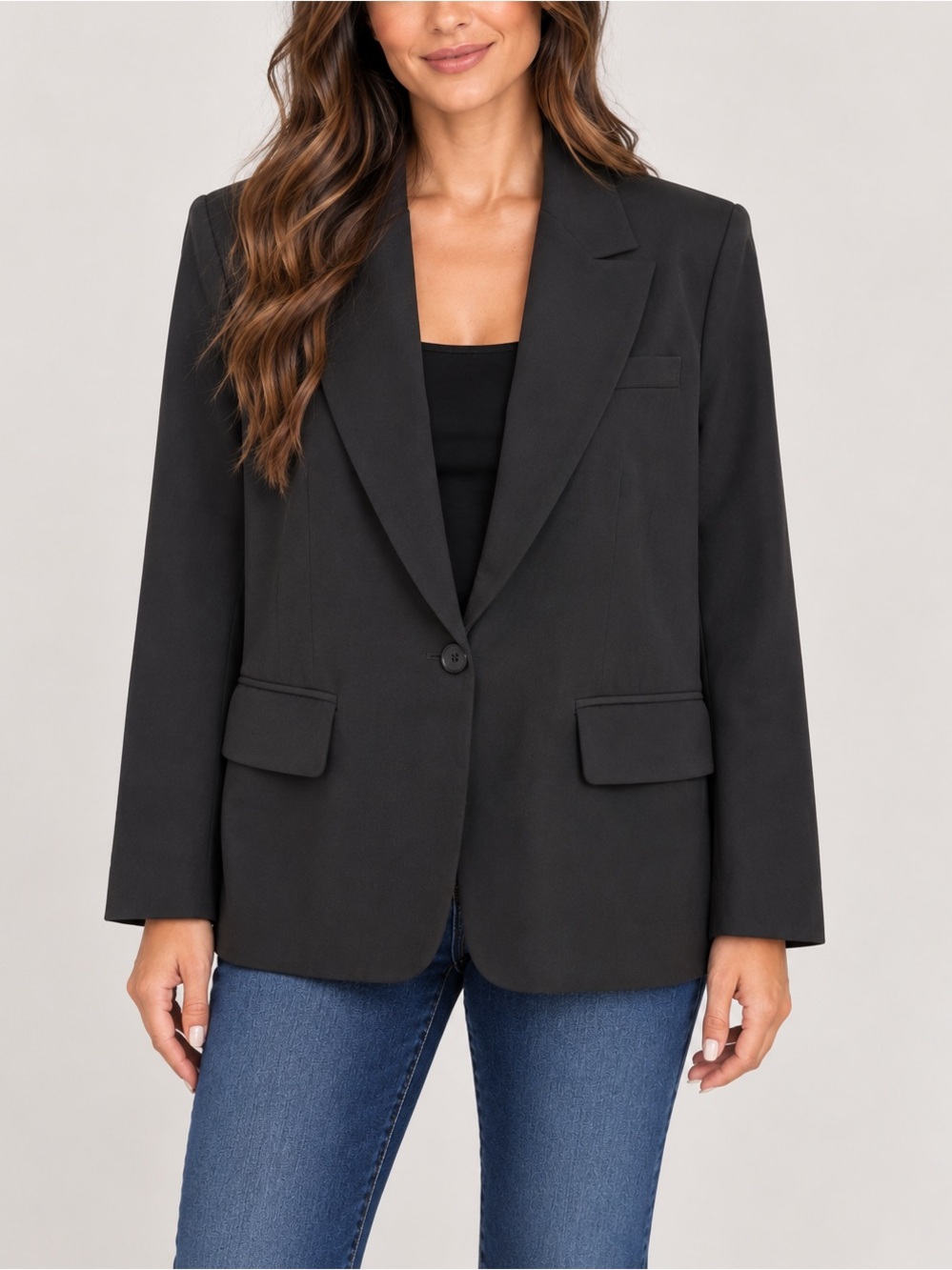 BCBG Classic Black Single-Button Blazer
